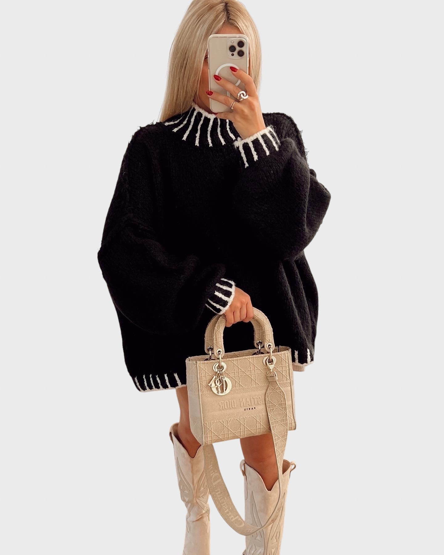 Адрияна™ - Paris Oversized плетен пуловер