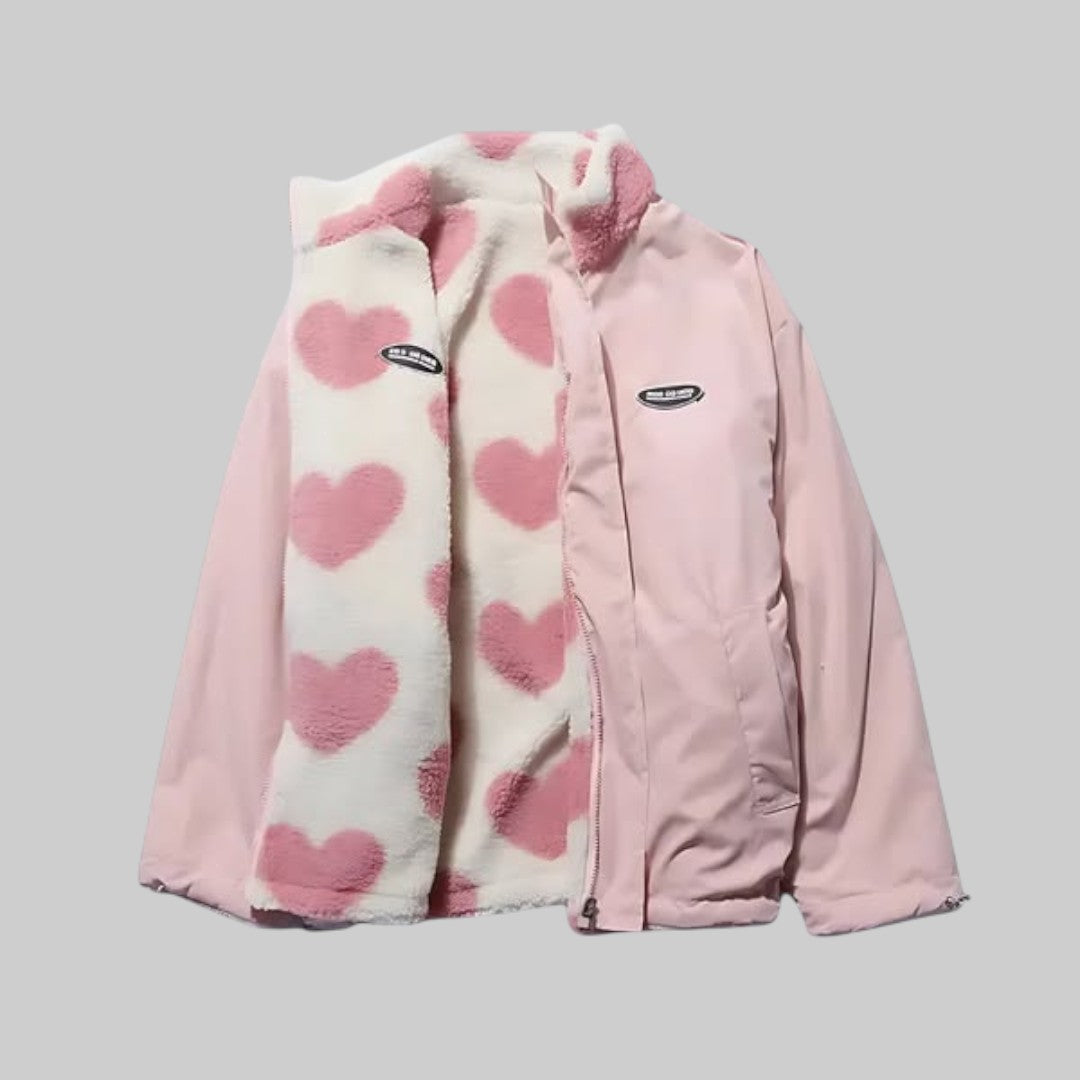 Двулицево яке Йорданка с мотив на сърца за стилен комфорт