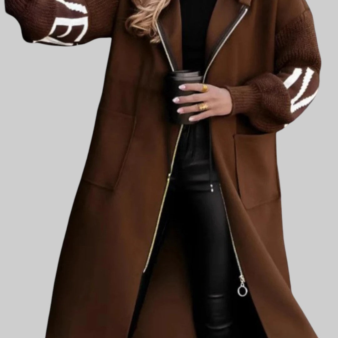 Йоана - Дамско яке с плетени ръкави за стил и комфорт