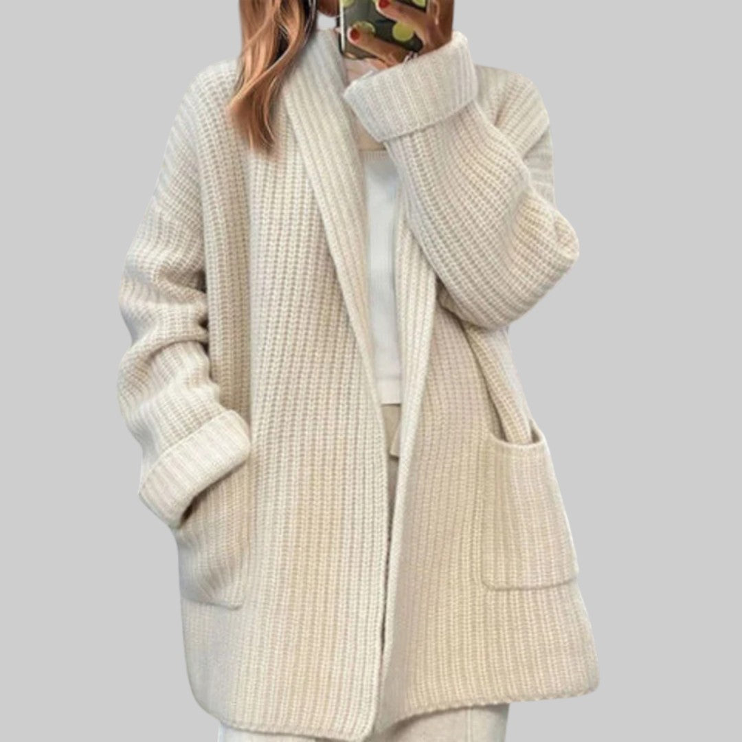 Зора - Стилен отворен пуловер за комфорт и елегантност