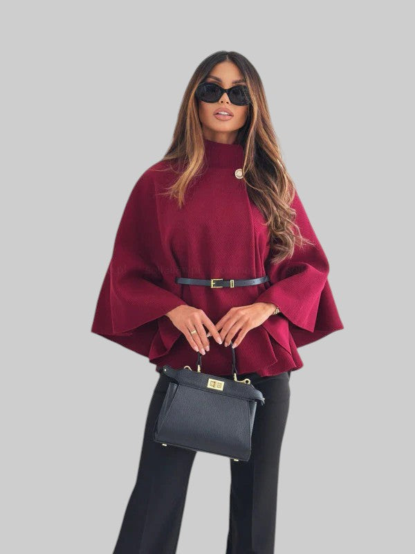 Жулия – Стилно палто с пеперудени ръкави и колан