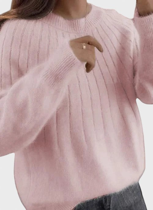 Камелия™ - Удобен пуловер с пухкава яка за стилен вид