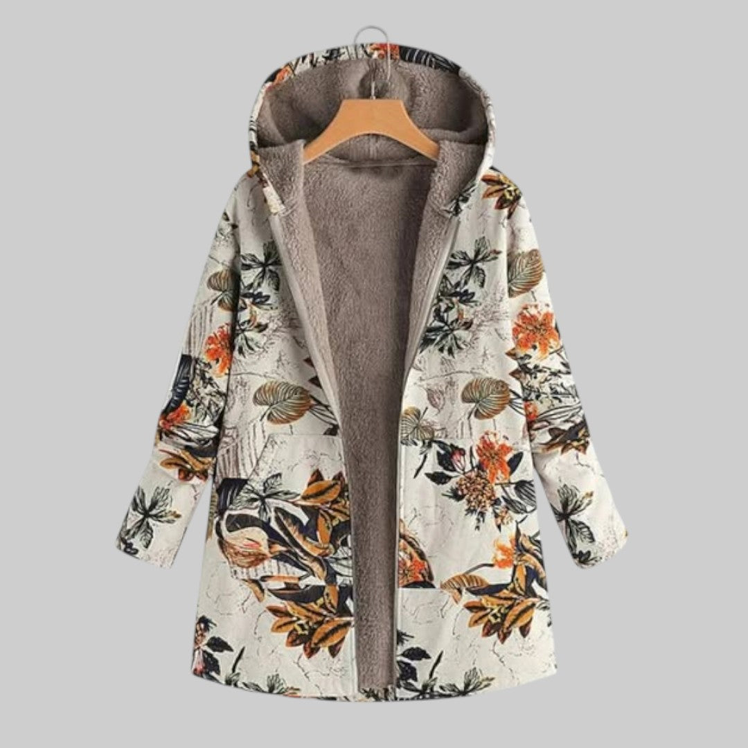 София - Елегантно флорално поларено яке за комфорт и стил