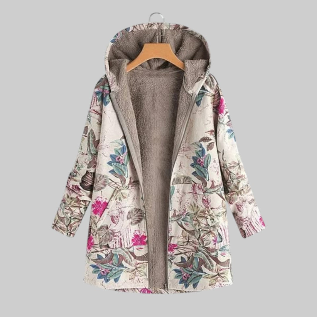 София - Елегантно флорално поларено яке за комфорт и стил