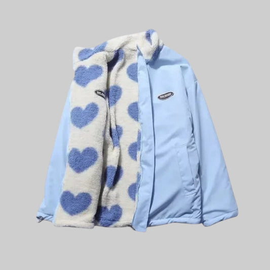 Двулицево яке Йорданка с мотив на сърца за стилен комфорт
