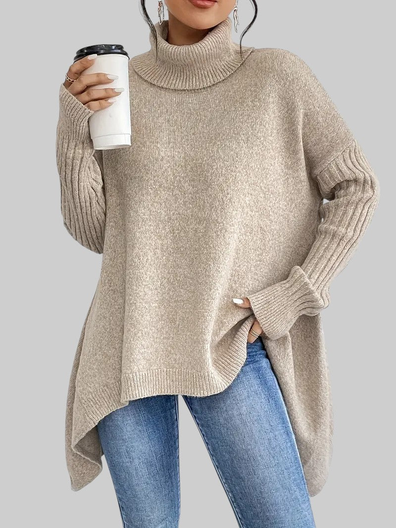 Богумила - Удобен дълъг пуловер с поло яка