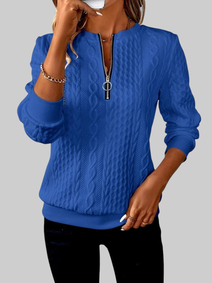 Йоана - Дамски пуловер с цип за стилен комфорт