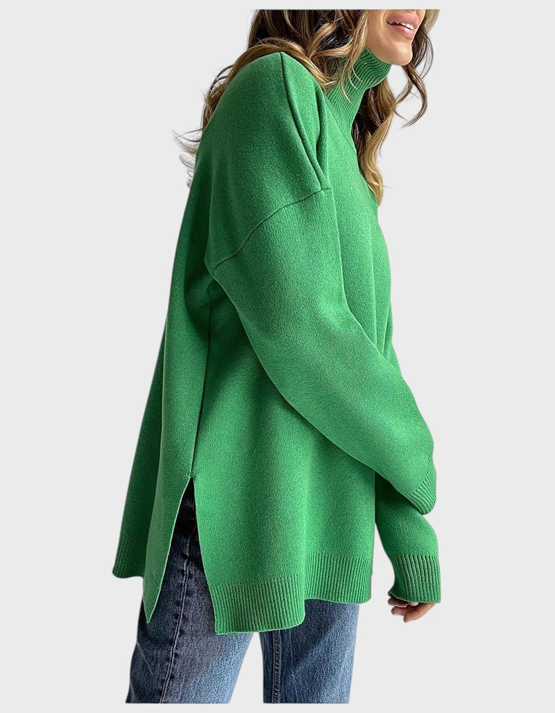 Елеонора™ - Удобен оувърсайз пуловер с поло яка