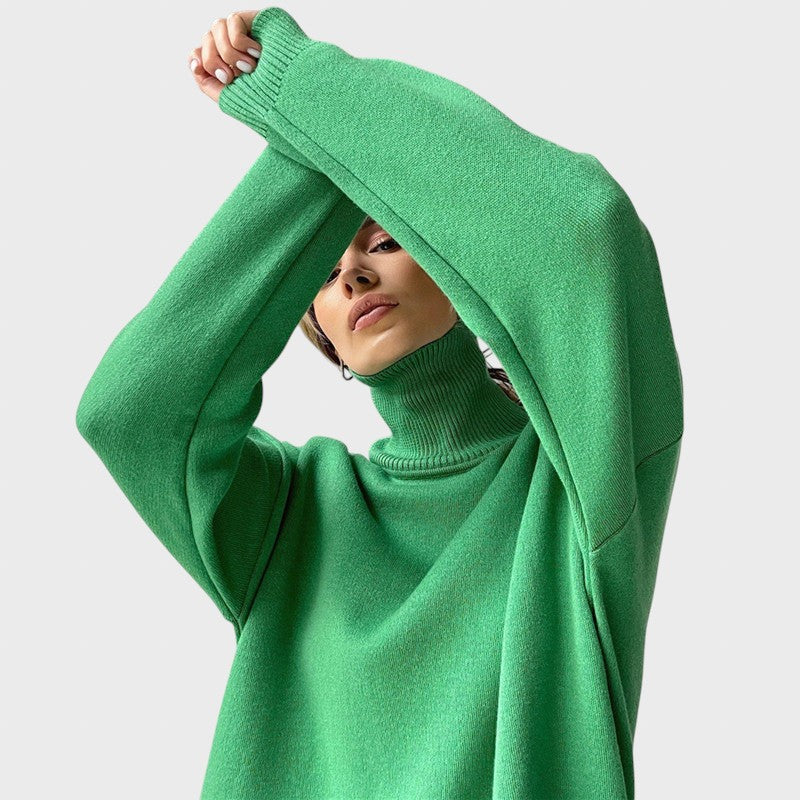 Елеонора™ - Удобен оувърсайз пуловер с поло яка