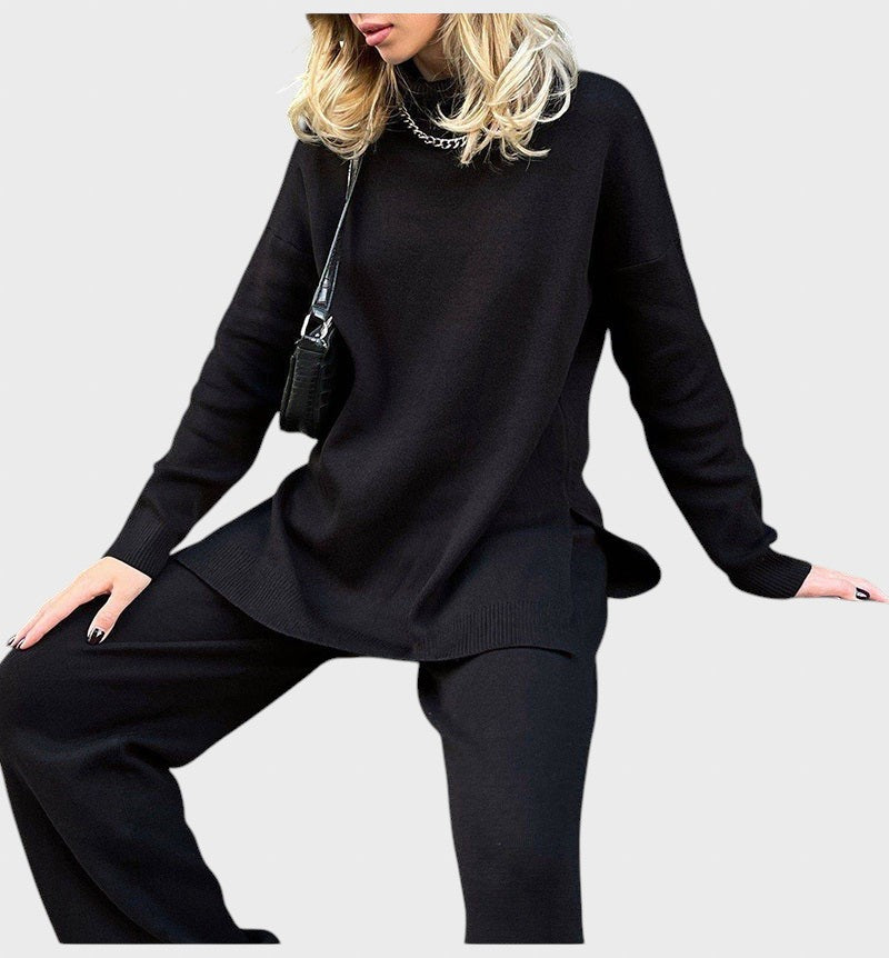 Елеонора™ - Удобен оувърсайз пуловер с поло яка