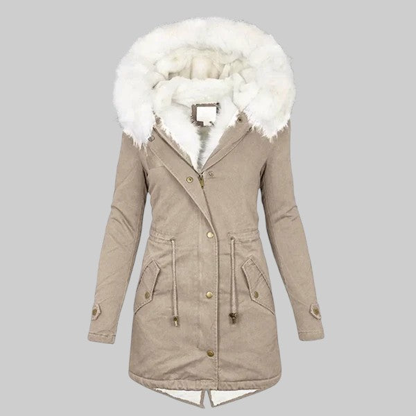Ленка - Зимно палто с топла изкуствена кожа