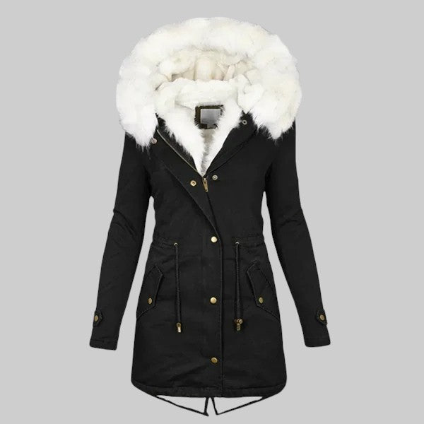 Ленка - Зимно палто с топла изкуствена кожа