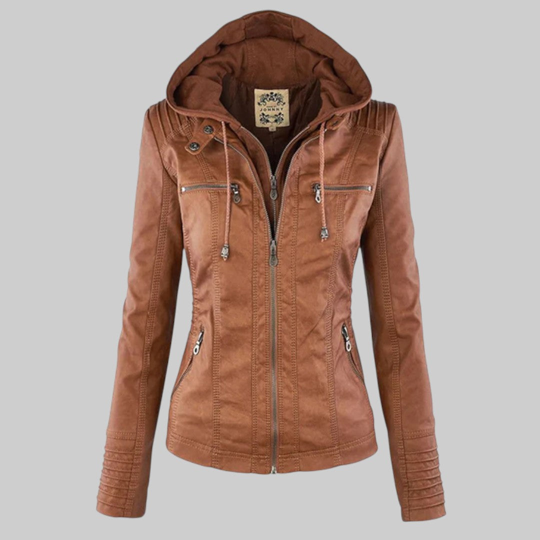 Роксана – Водоустойчива кожена яке за стил и защита