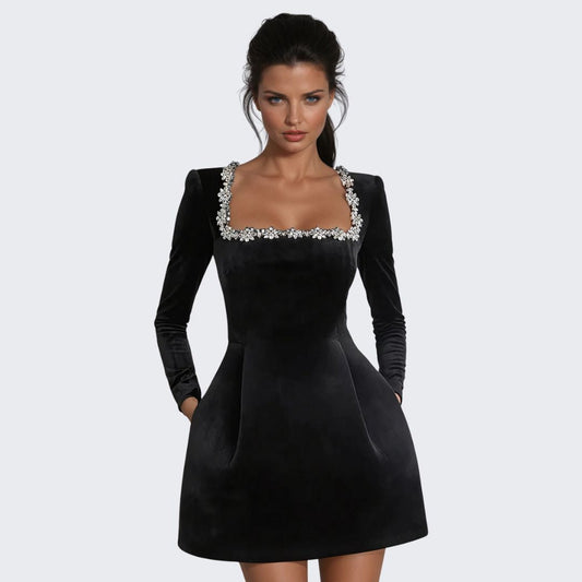 Вероник | Украсена мини рокля