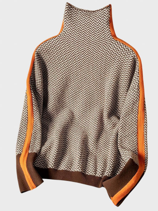 Tsvetana™ - Стилен пуловер с уникален дизайн на райета