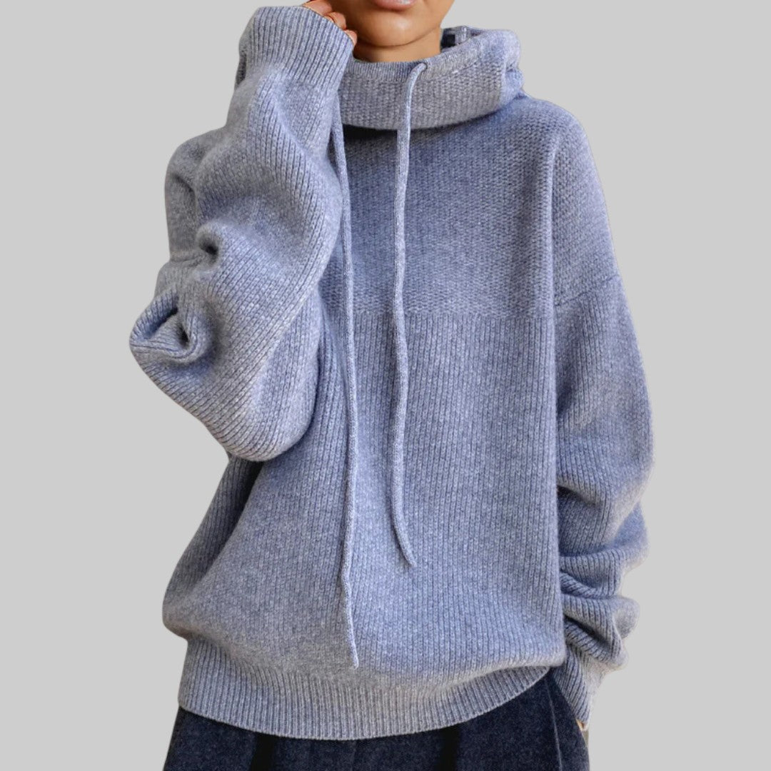 Снежана - Вълнен пуловер с поло яка за комфорт и стил