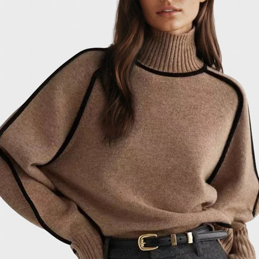 Емилия™ - Стилен пуловер с уникален контурен детайл